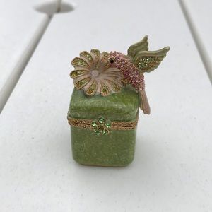 Swarovski Enamel Hummingbird Jeweled Trinket Box
